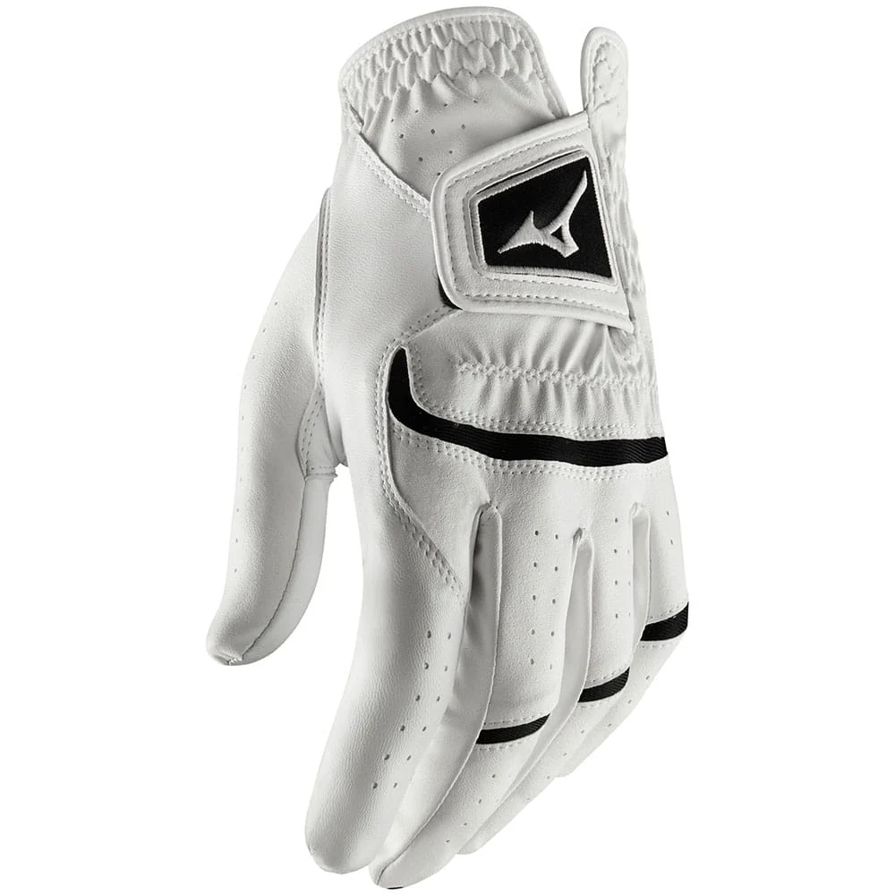 Mizuno Elite Leather Golf Glove - White - 3 Pack - Image 2
