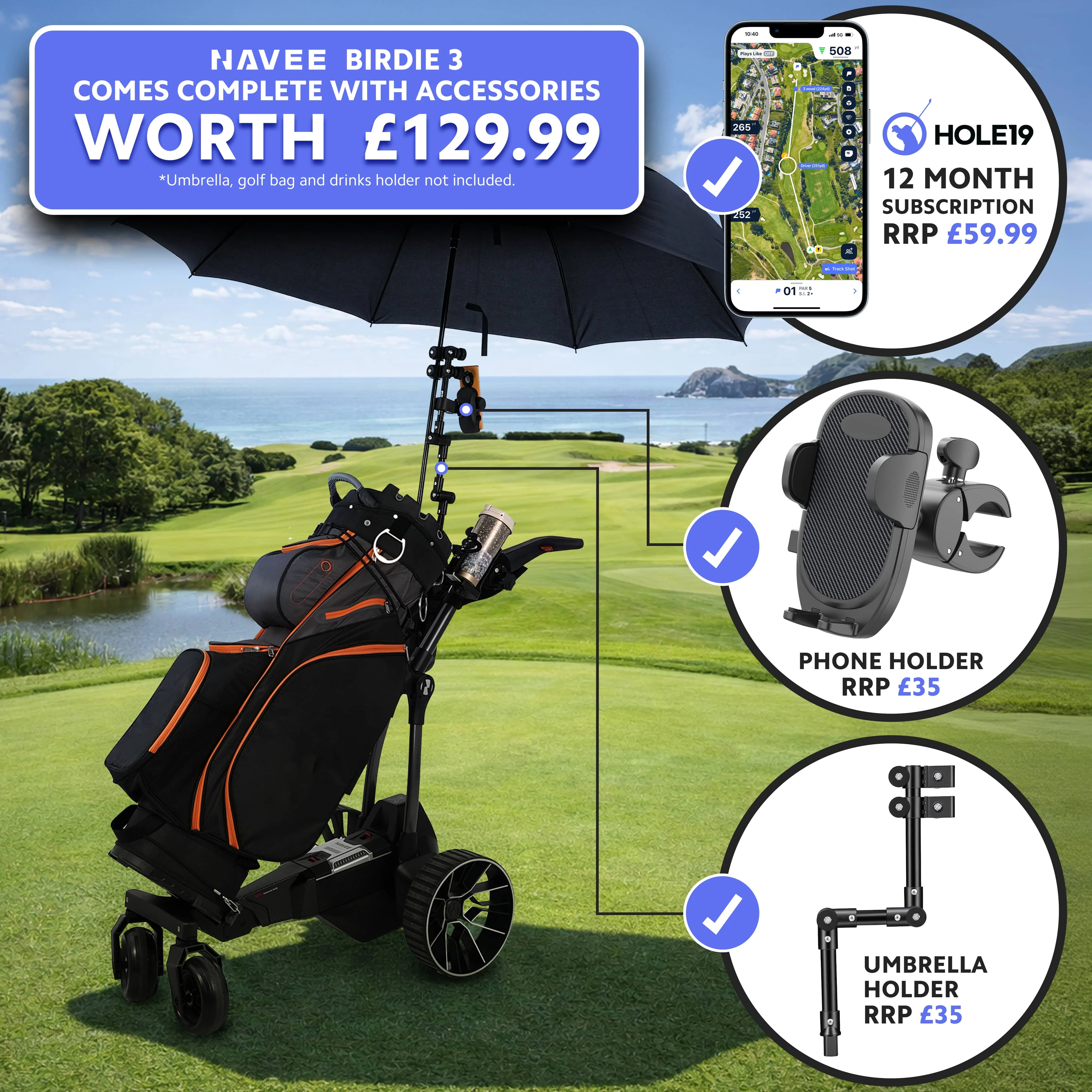 Navee Birdie3 Electric Remote Trolley - Black - Image 11