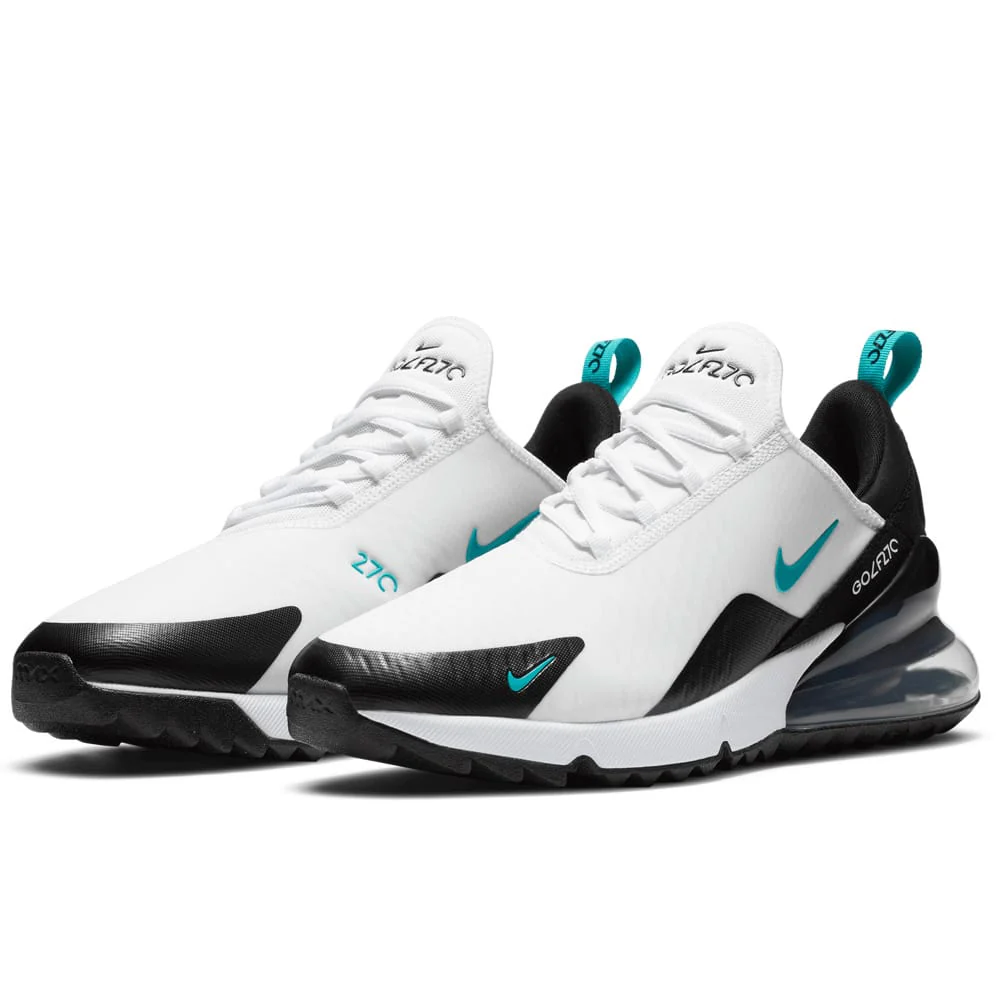 Nike Air Max 270 G Waterproof Spikeless Shoes - White/Dusty Cactus/Black/Metallic Silver - Image 7