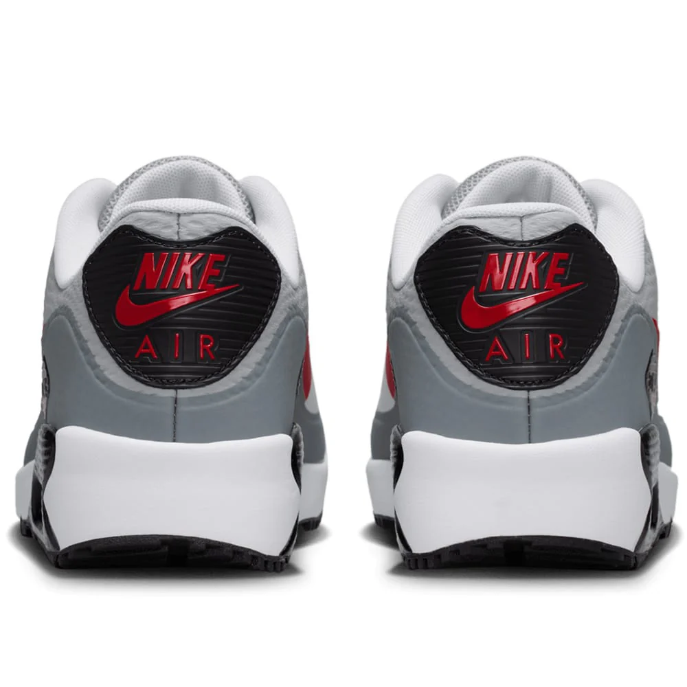 Nike Air Max 90 G Waterproof Spikeless Shoes - White/Fire Red/Light Smoke Grey - Image 3