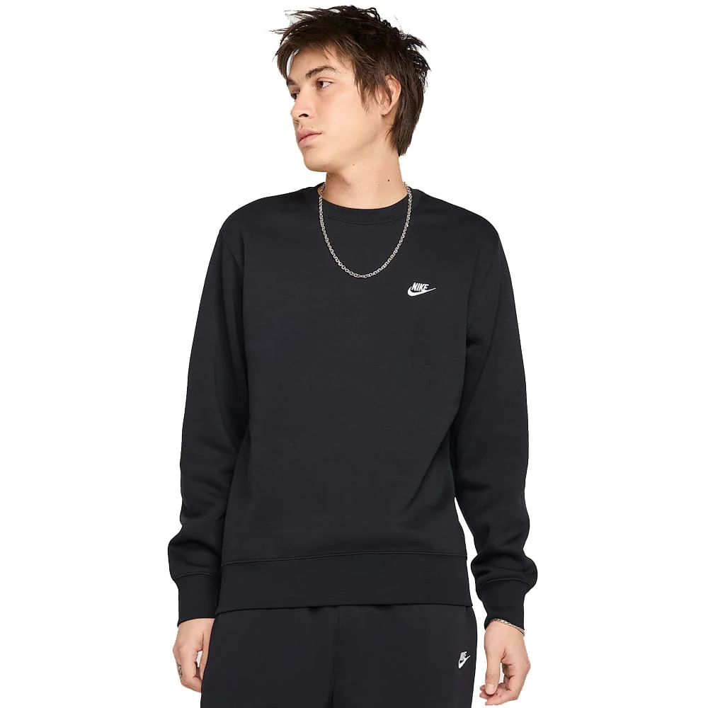 Nike Club Fleece Crew - Black/White