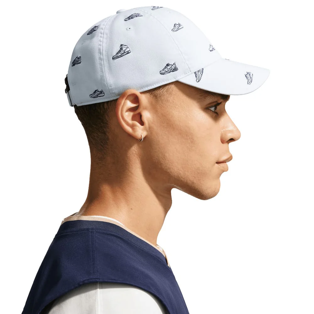 Nike Club Unstructured Golf Cap - Photon Dust/College Navy - Image 6