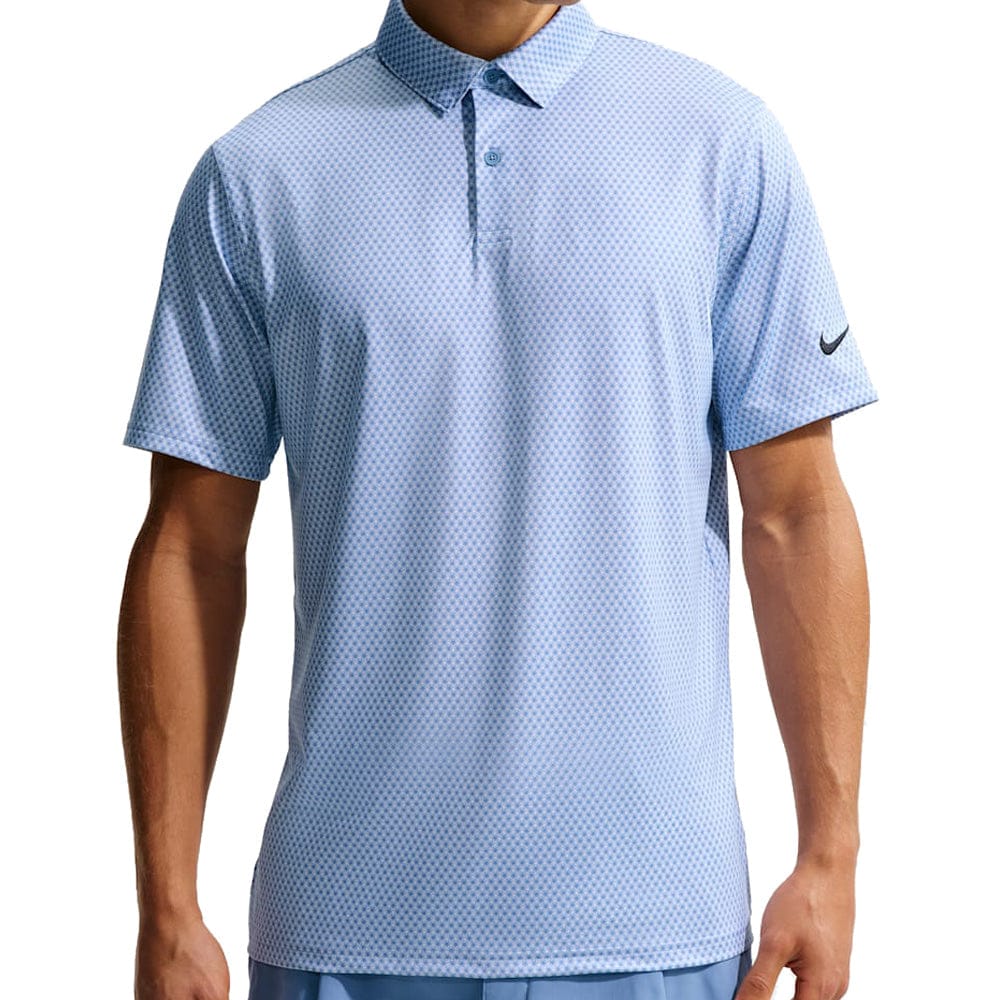 Nike Dri-Fit Velocity Floral Print Polo Shirt - White/Work Blue/Black