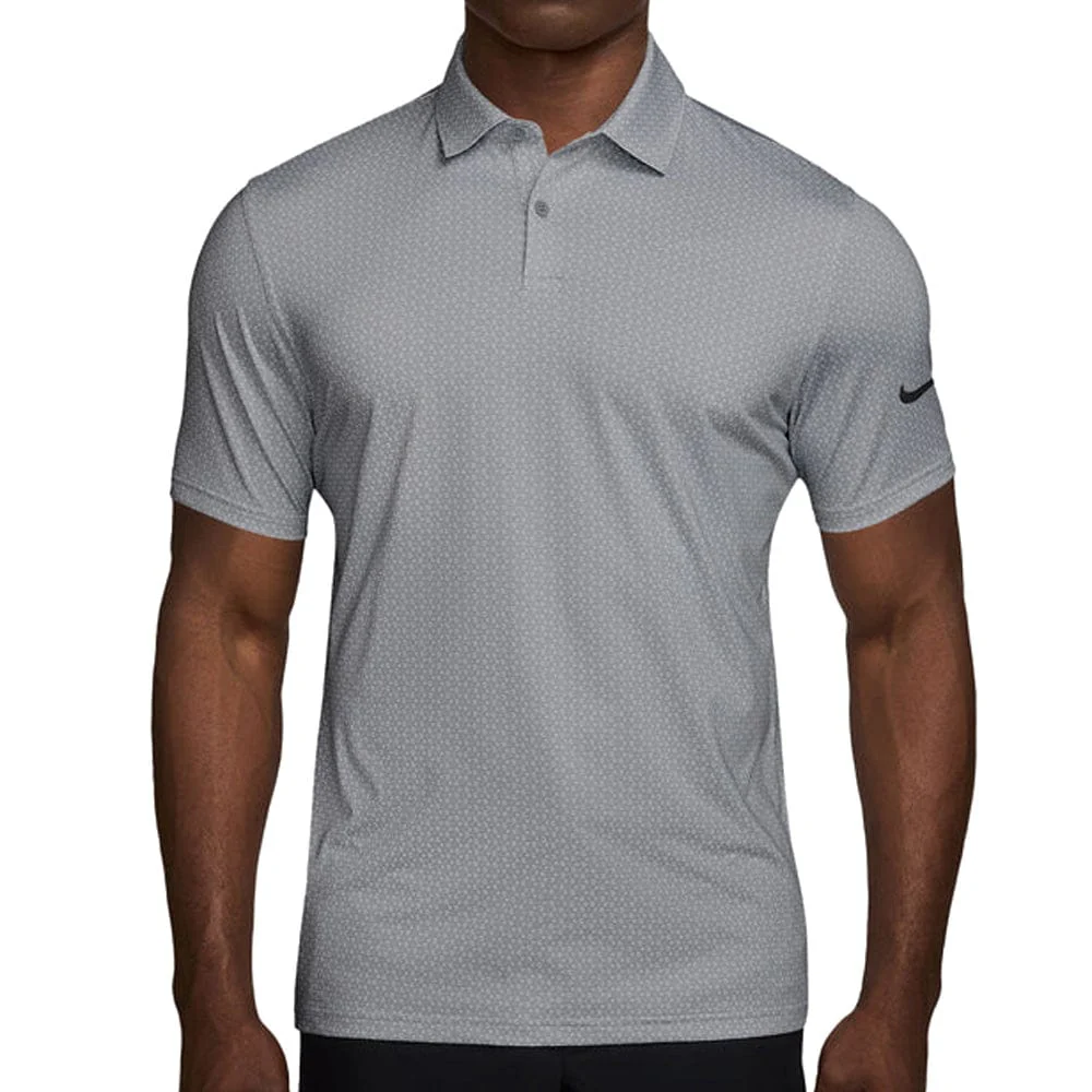Nike Dri-Fit Velocity Micro Print Polo Shirt - Wolf Grey/Wolf Grey/Black
