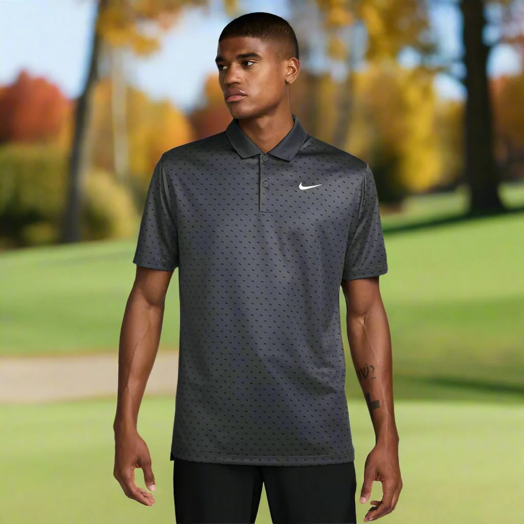 Nike Dri-Fit Victory+ Polo Shirt - Anthracite/White - Image 5