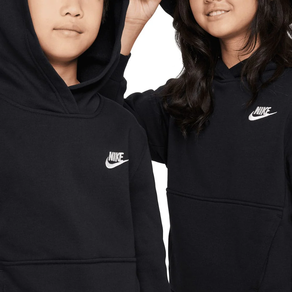 Nike Junior Sportswear Club Fleece Hoodie - Black/White - Image 3