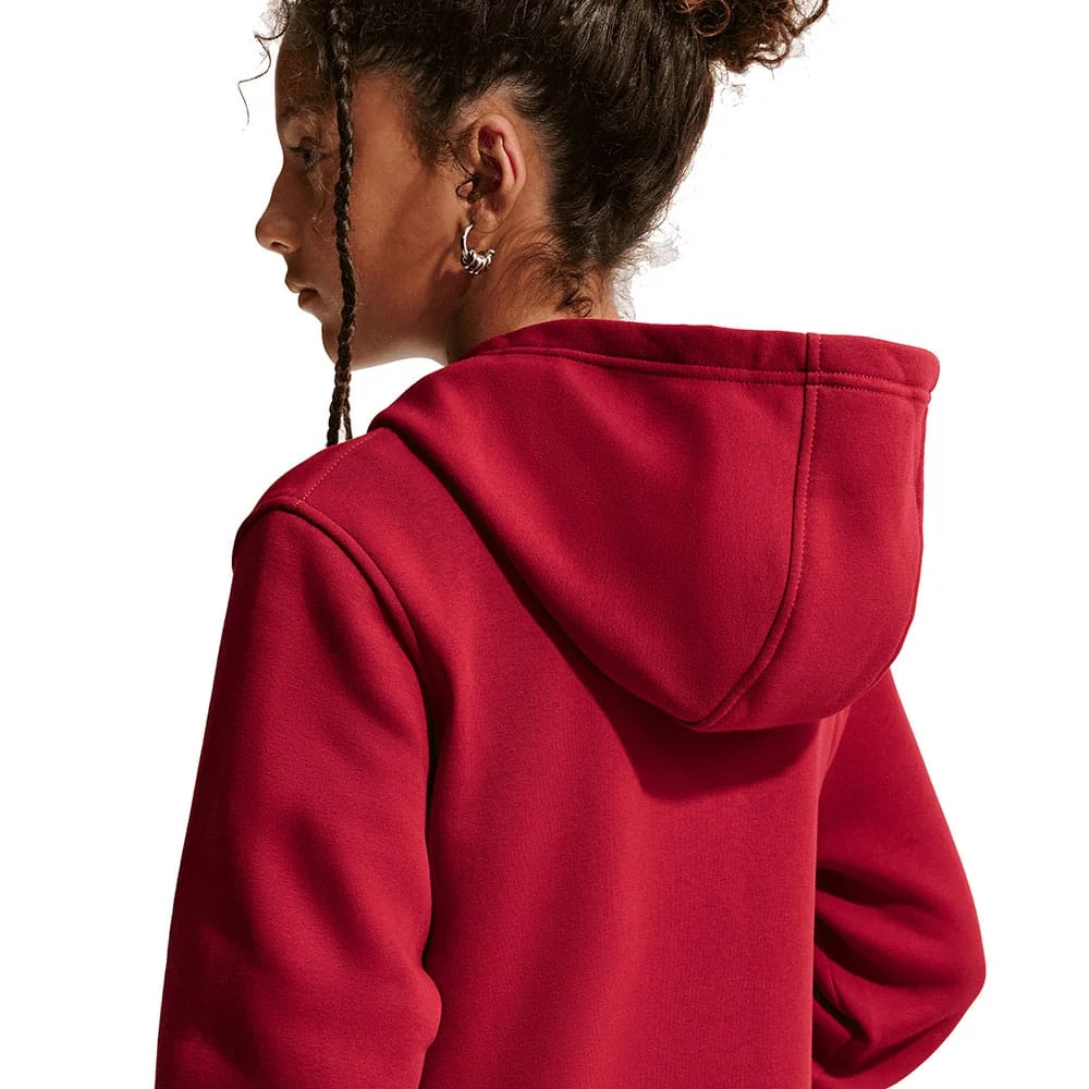 Nike Junior Sportswear Club Fleece Hoodie - Tough Red/White - Image 3