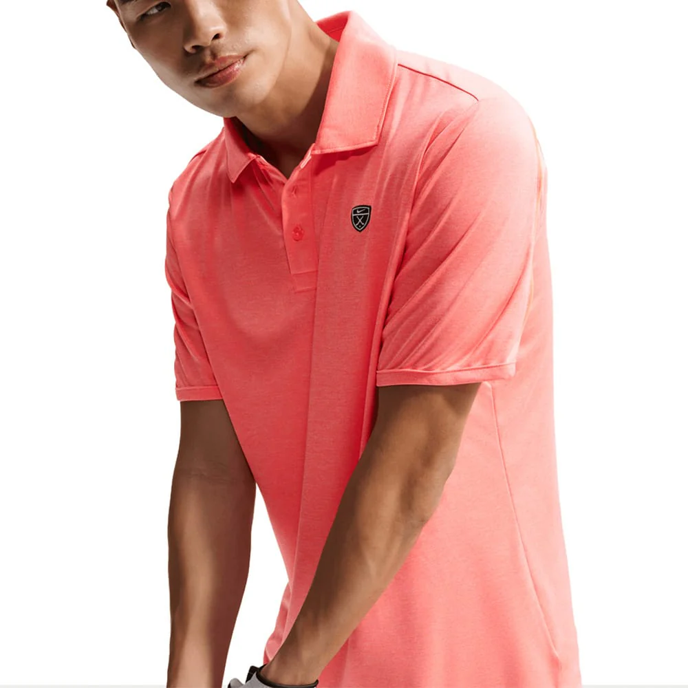 Nike Par 5 Dri-Fit Heather Polo Shirt - Hot Lava/Hot Lava - Image 3