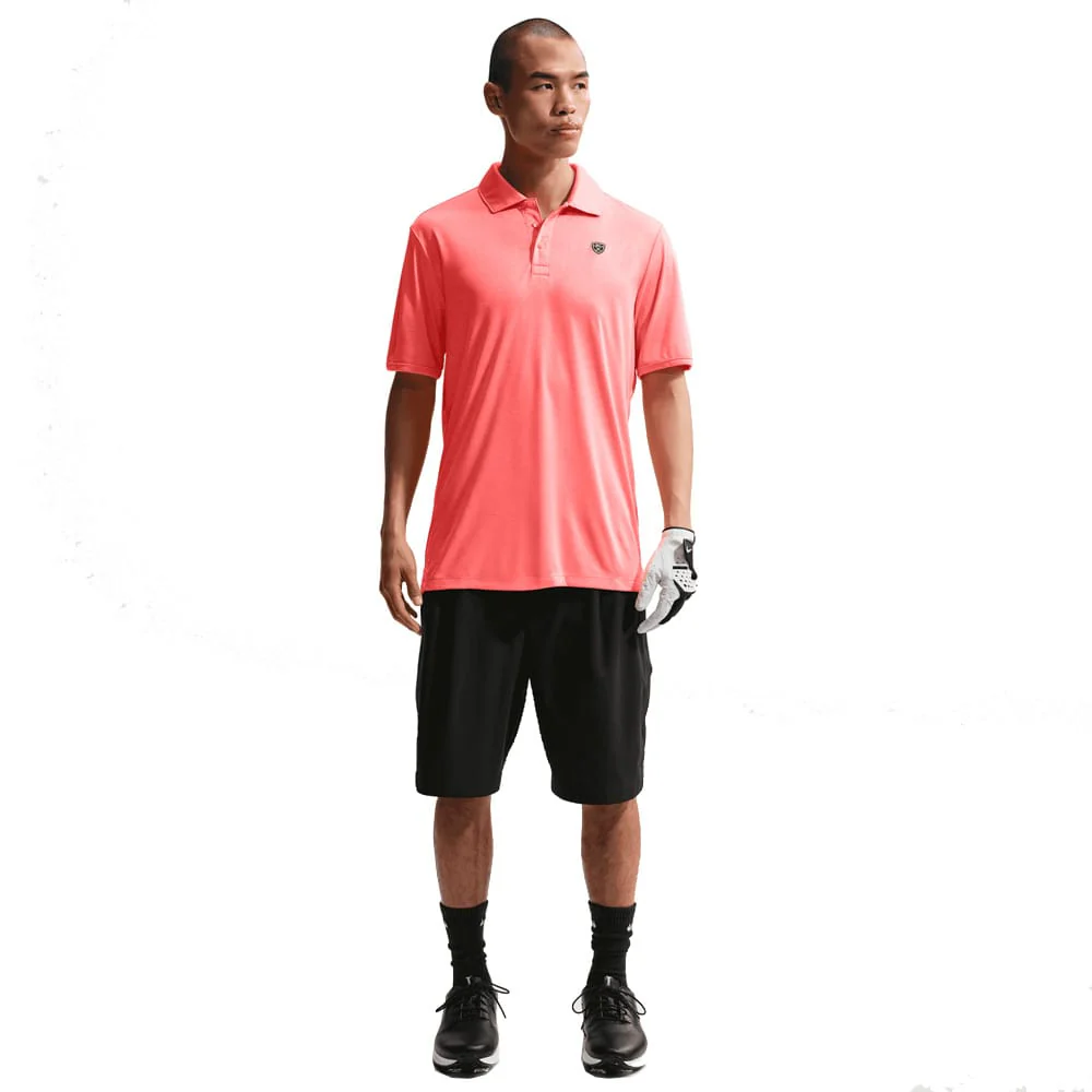 Nike Par 5 Dri-Fit Heather Polo Shirt - Hot Lava/Hot Lava - Image 4