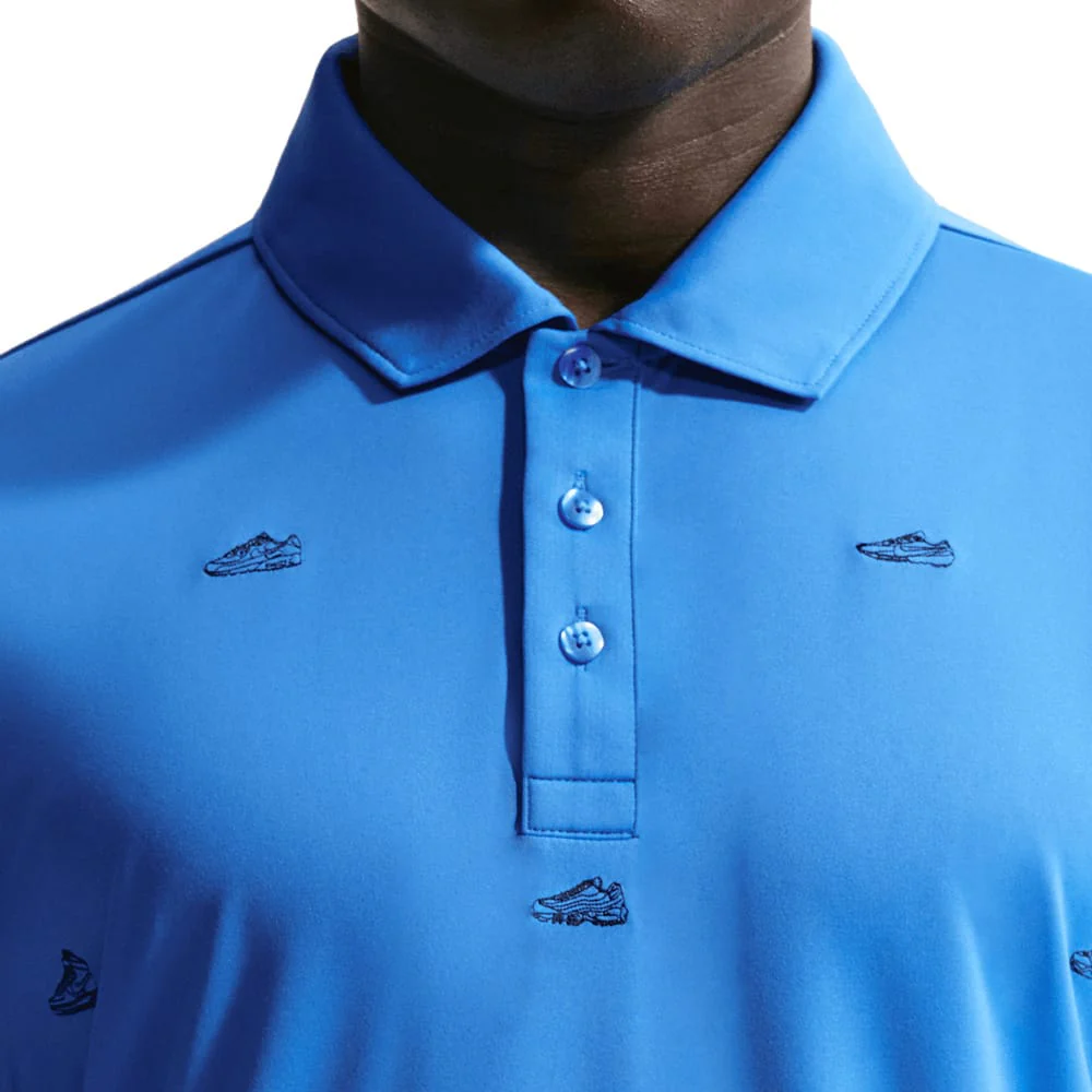 Nike Par 5 Dri-Fit Shoe Embroidered Polo Shirt - Pacific Blue/College Navy - Image 4