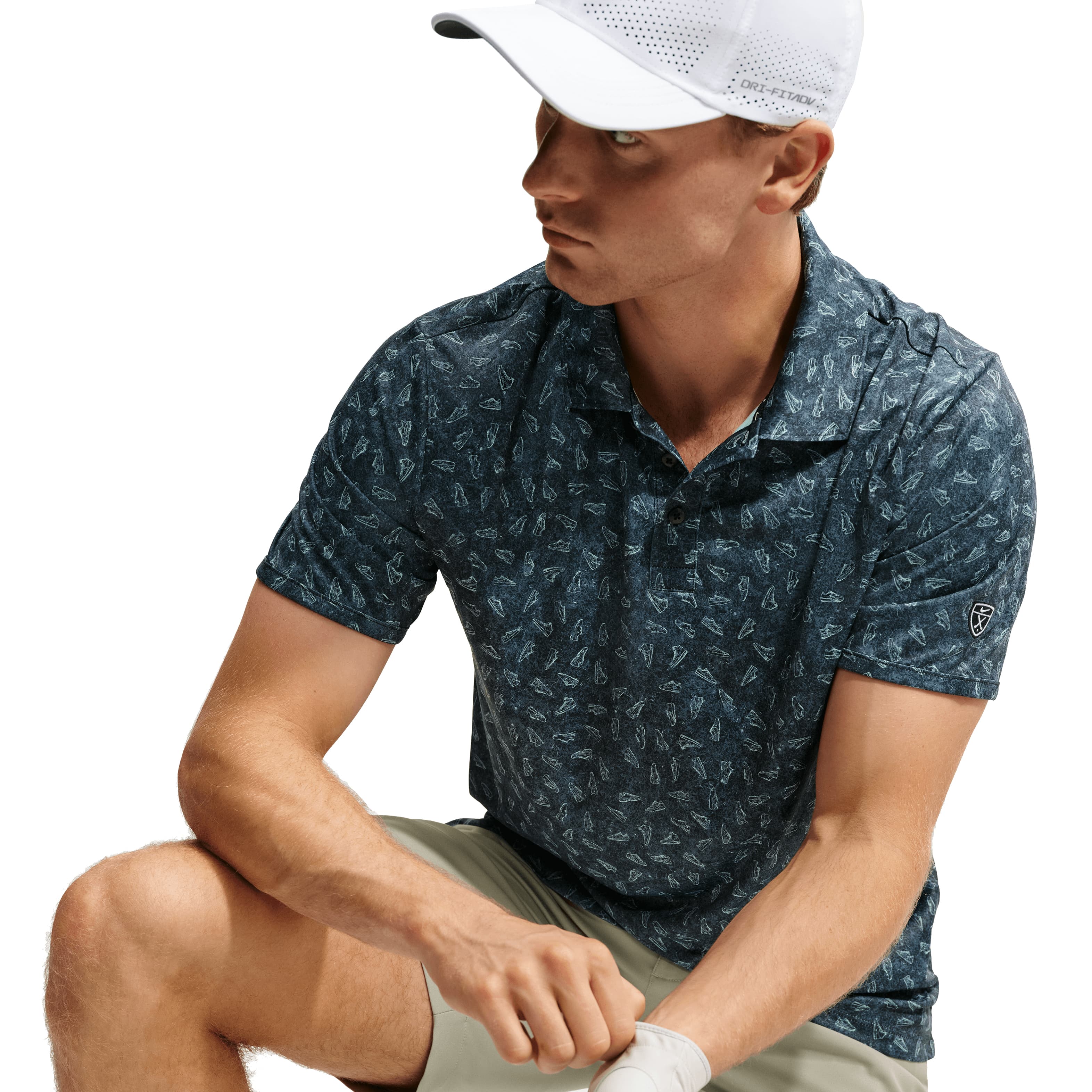 Nike Par Dri-Fit Grass Print Polo Shirt - Black - Image 2
