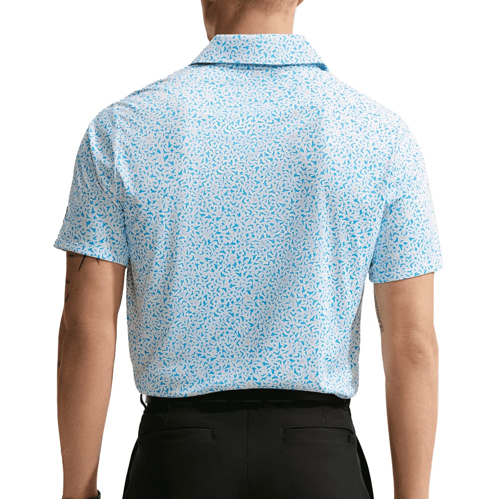 Nike Par Dri-Fit Microprint Birds Polo Shirt - Aurora Blue - Image 3