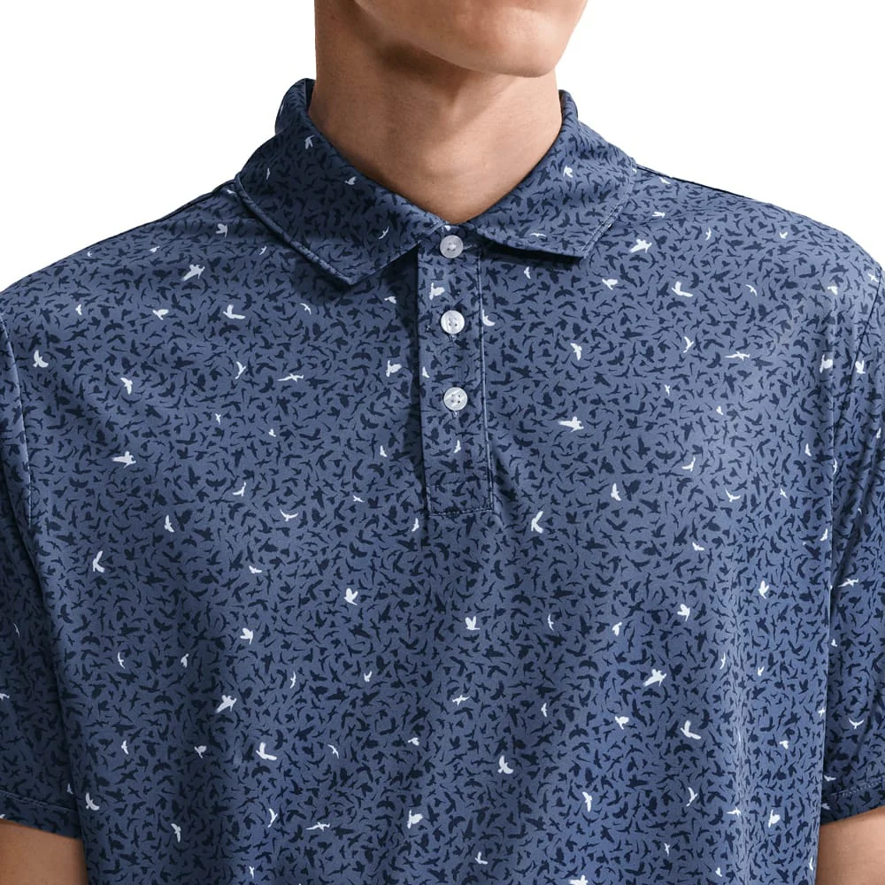 Nike Par Dri-Fit Microprint Birds Polo Shirt - Diffused Blue - Image 2