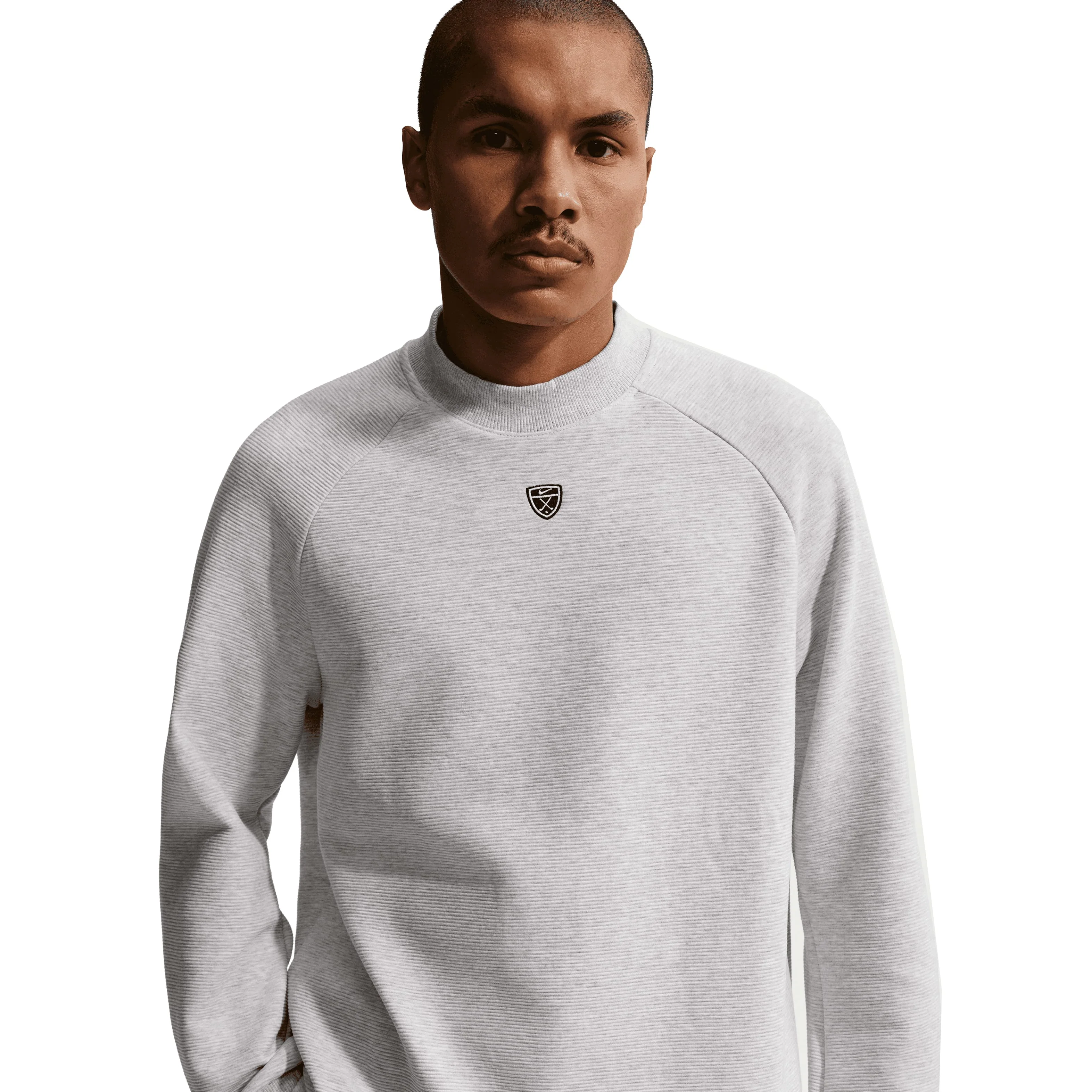 Nike Par Therma-Fit Crew Neck Pullover - Wolf Grey/White/Black - Image 5