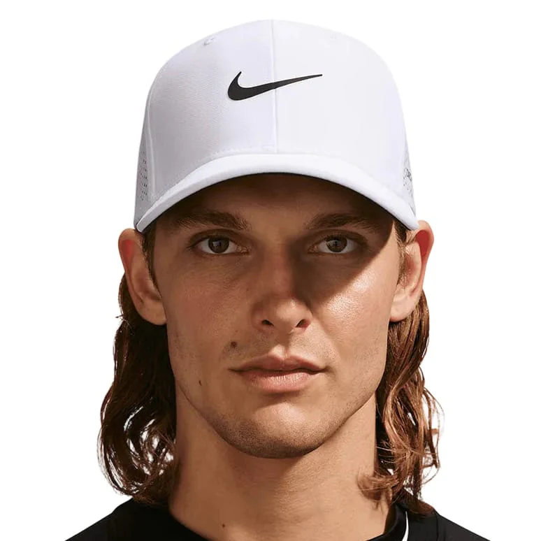Nike Rise Dri-Fit Adv SwooshFlex Structured Golf Cap - White/Anthracite/Black