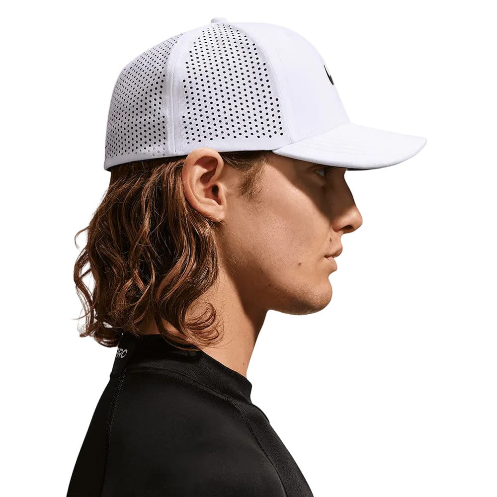 Nike Rise Dri-Fit Adv SwooshFlex Structured Golf Cap - White/Anthracite/Black - Image 4