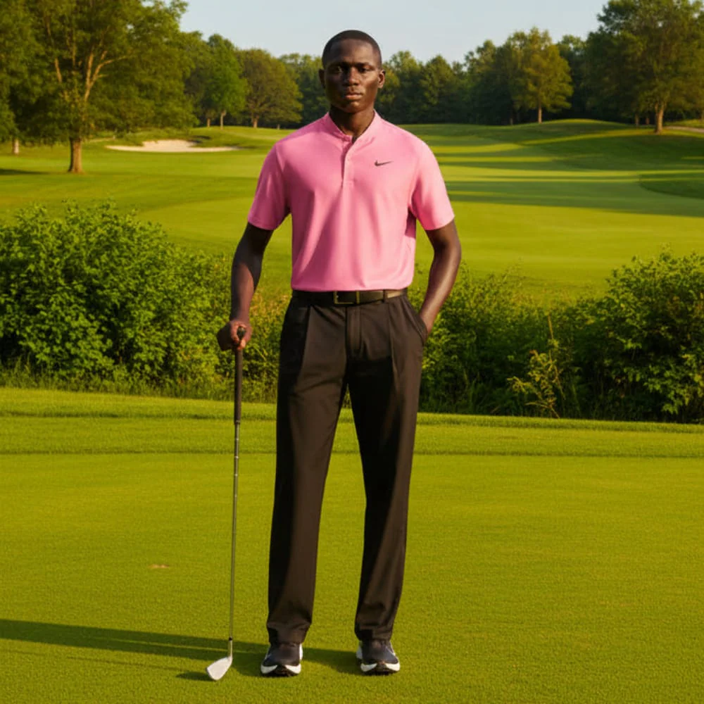 Nike Dri-Fit Velocity Blade Polo Shirt - Peony/Black - Image 4