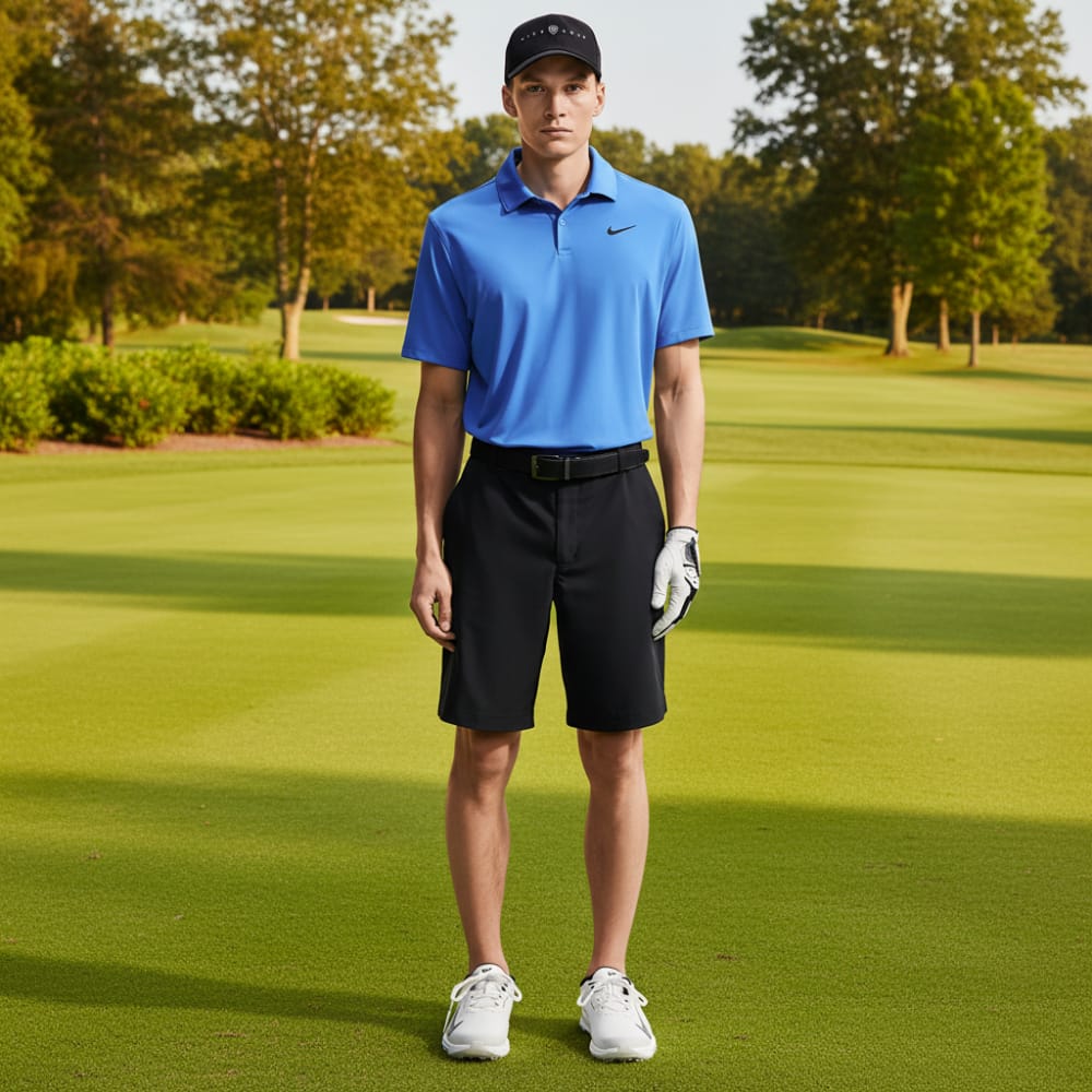 Nike Dri-Fit Velocity Solid Polo Shirt - Pacific Blue/Black - Image 4