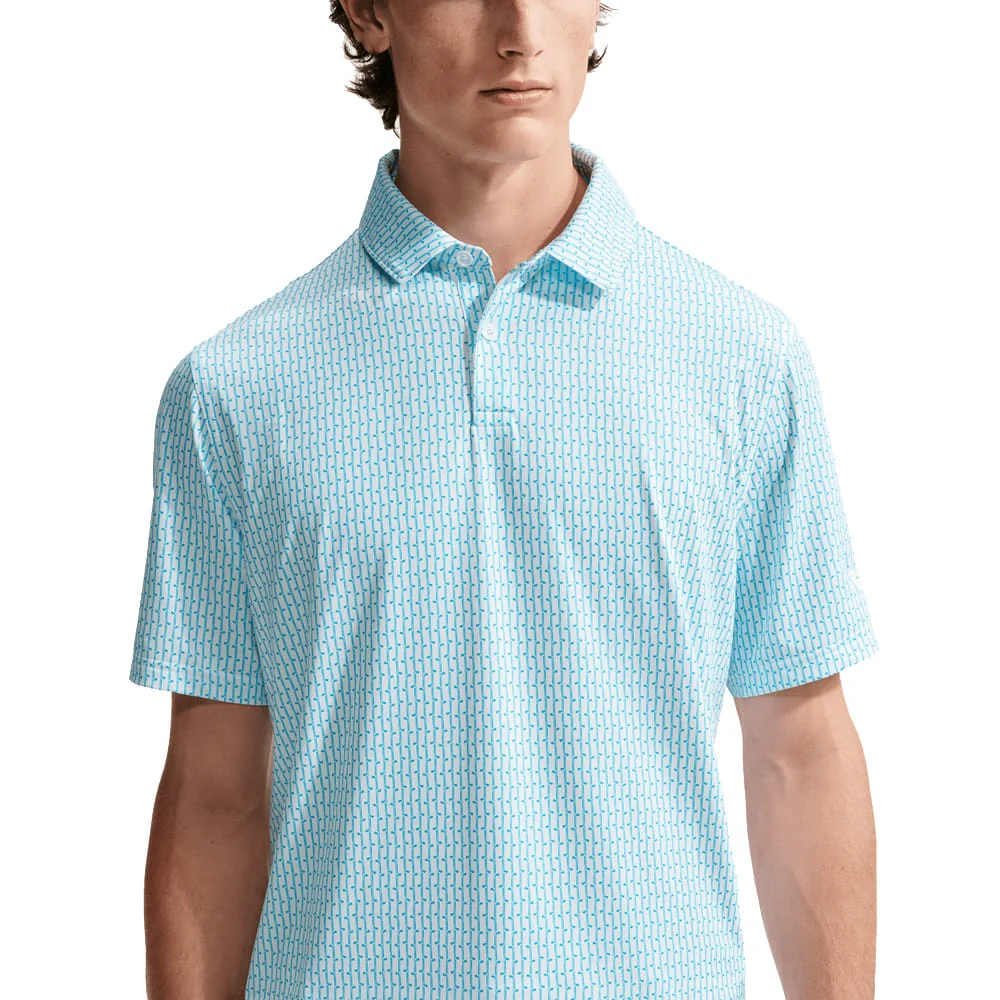 Nike Dri-Fit Velocity Printed Polo Shirt - White/Blue - Image 4