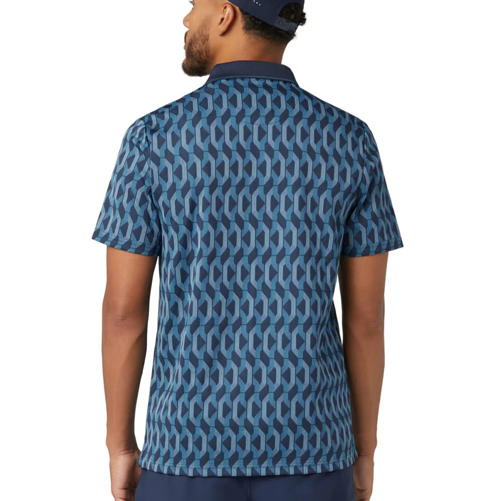 Original Penguin All Over YD Jacquard Colour Block Polo Shirt - Black Iris - Image 5