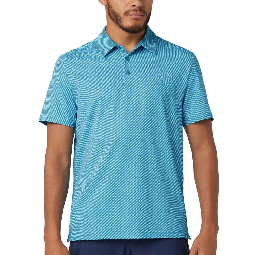 Original Penguin Dimensional "Pete" Tee Twill Print Polo Shirt - Caribbean Sea - Image 3