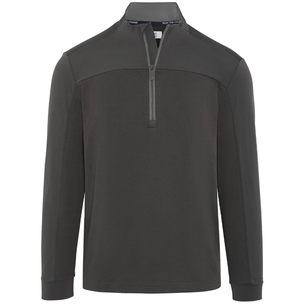 Original Penguin Lightweight Mixed Media 1/4 Zip - Asphalt