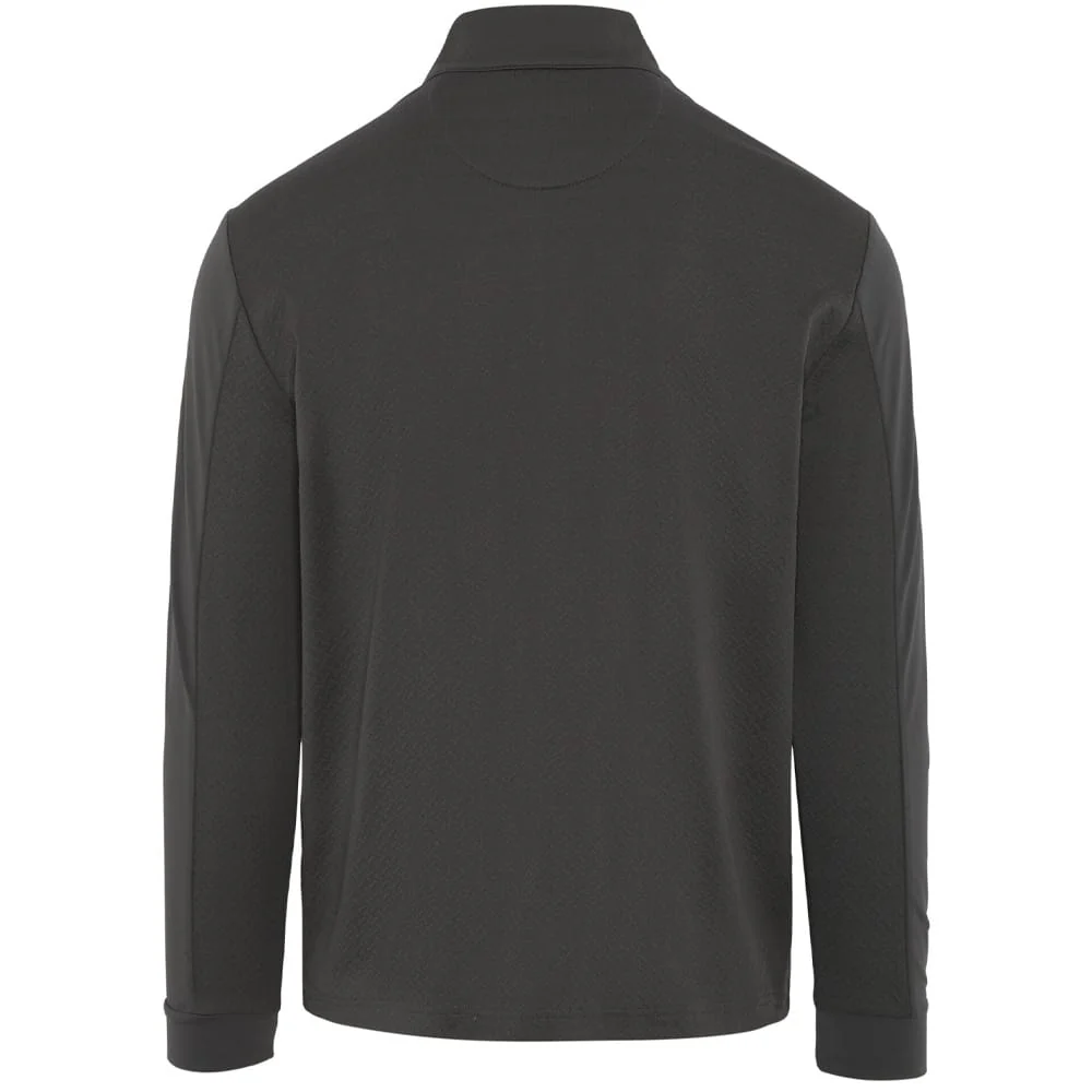 Original Penguin Lightweight Mixed Media 1/4 Zip - Asphalt - Image 2