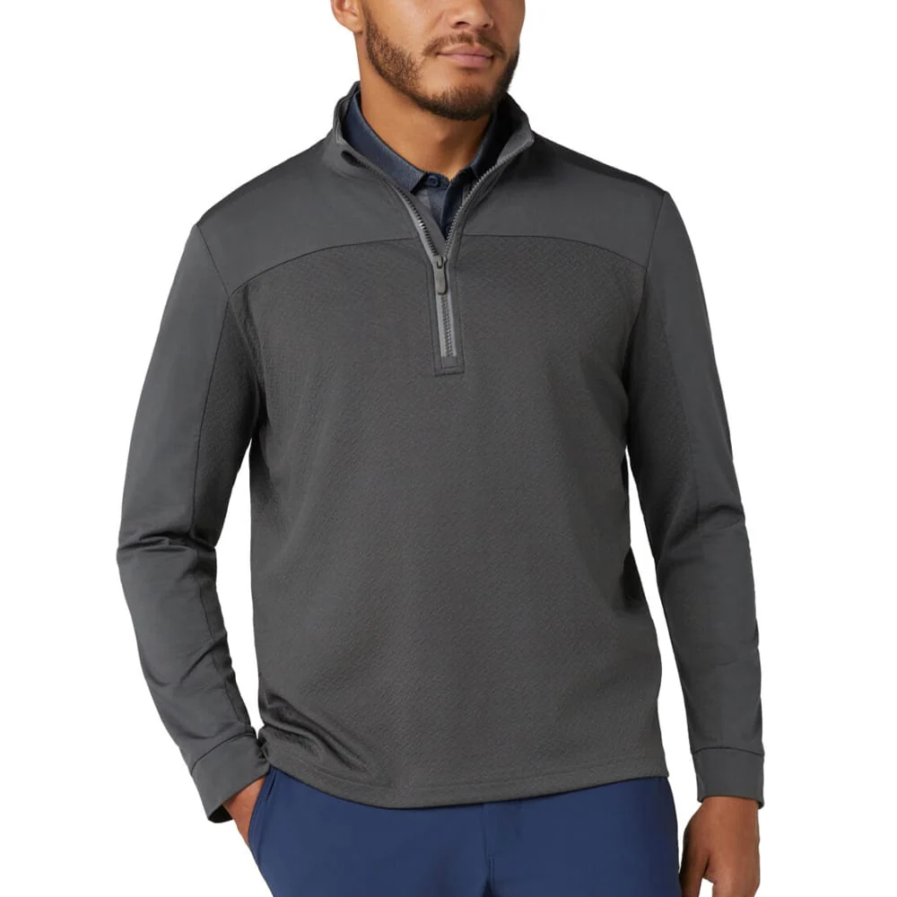 Original Penguin Lightweight Mixed Media 1/4 Zip - Asphalt - Image 3