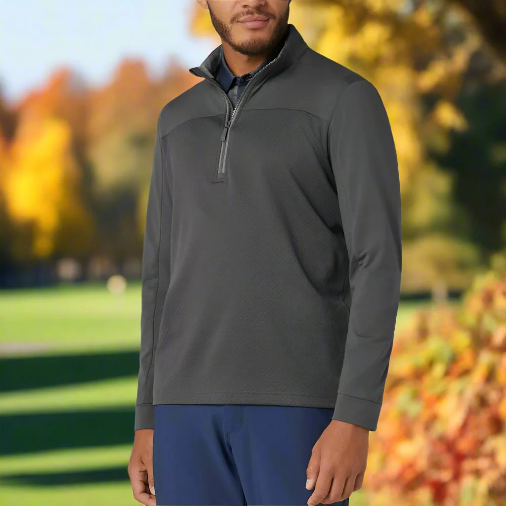 Original Penguin Lightweight Mixed Media 1/4 Zip - Asphalt - Image 6