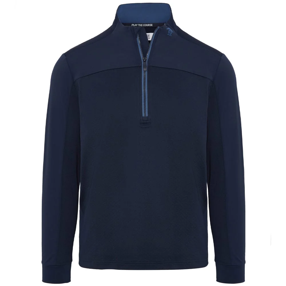 Original Penguin Lightweight Mixed Media 1/4 Zip - Black Iris