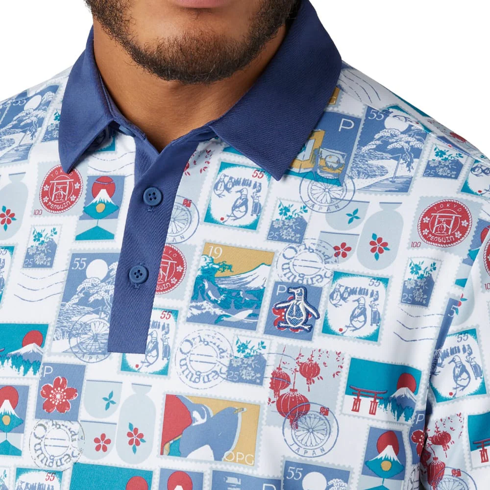 Original Penguin Pete's Stamp Roadmap Polo Shirt - Bright White - Image 5