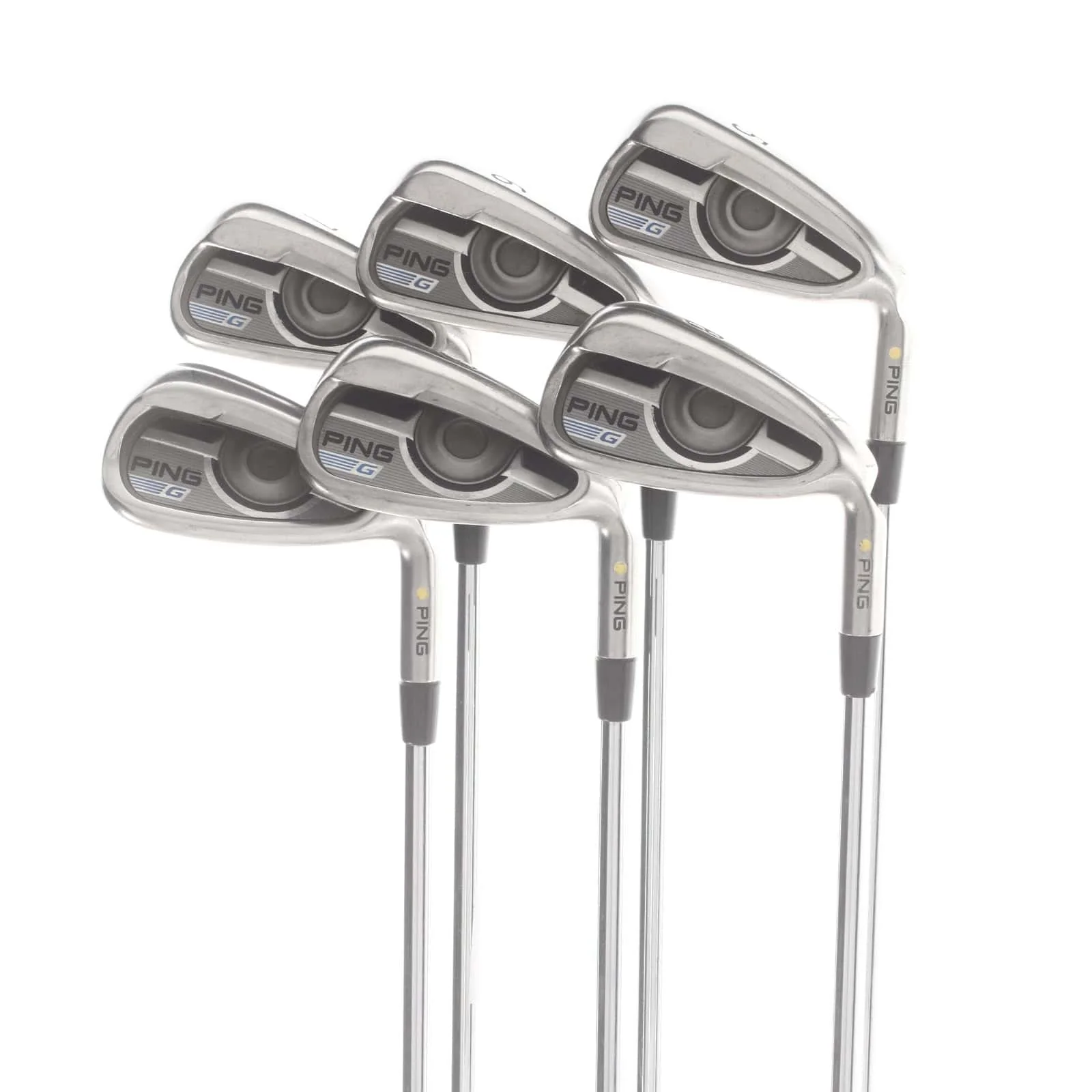 Ping G Series Steel Mens Right Hand Irons 5-PW Yellow Dot 1.5* Upright Regular - Ping AWT 2.0