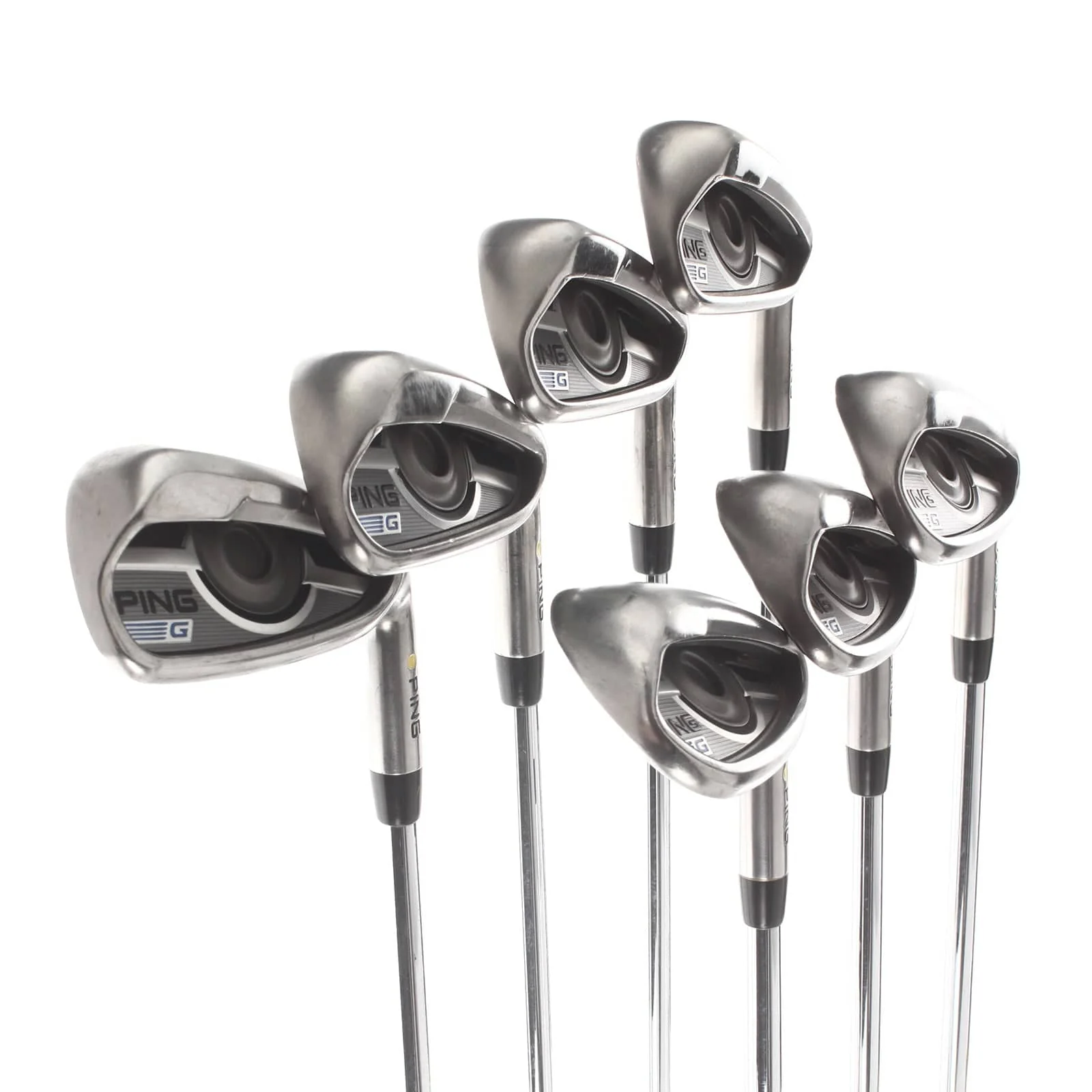 Ping G Series Steel Mens Right Hand Irons 5-SW Yellow Dot 1.5* Upright Regular - Ping AWT 2.0 - Image 2