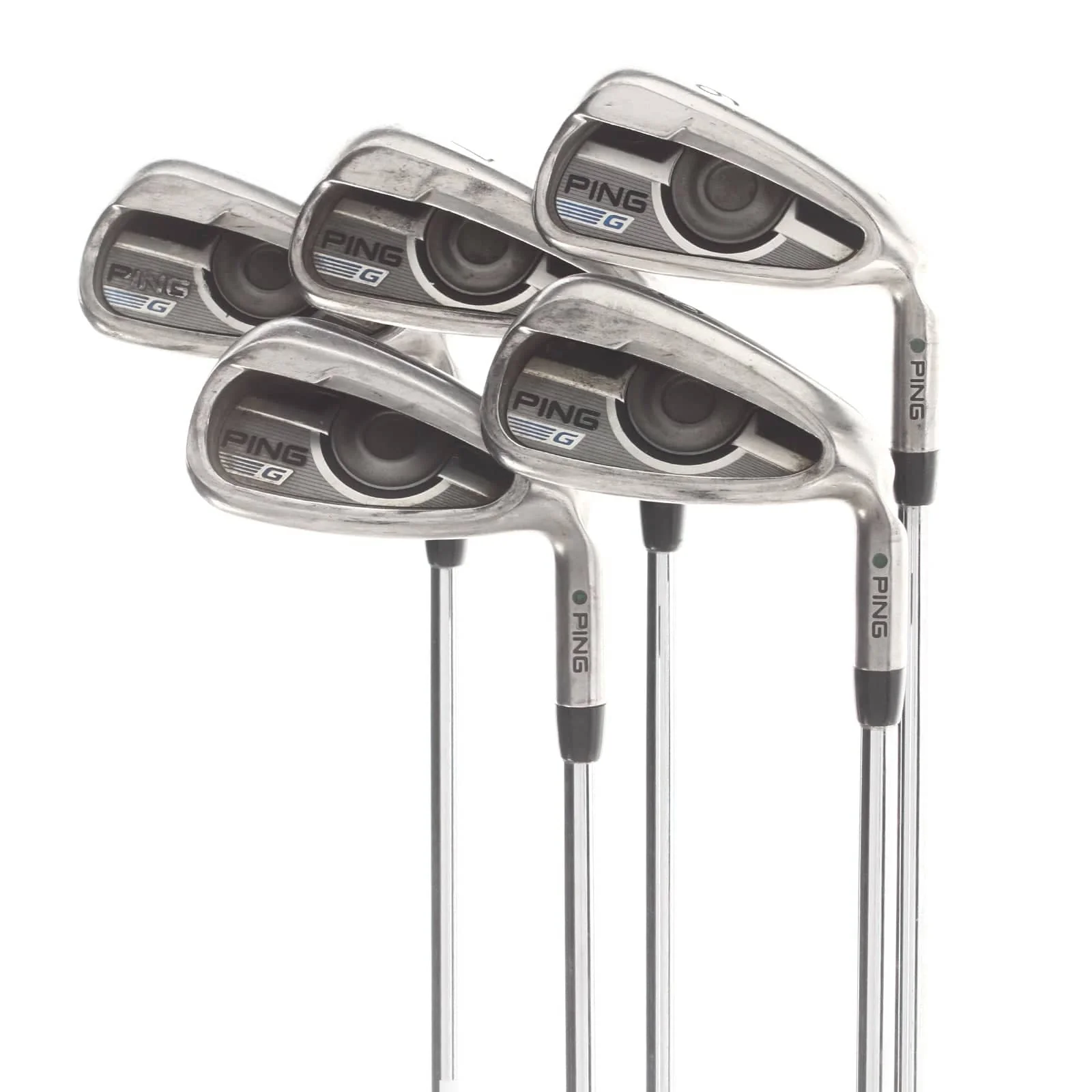 Ping G Series Steel Mens Right Hand Irons 6-PW Green Dot 2* Upright Regular - Ping AWT 2.0