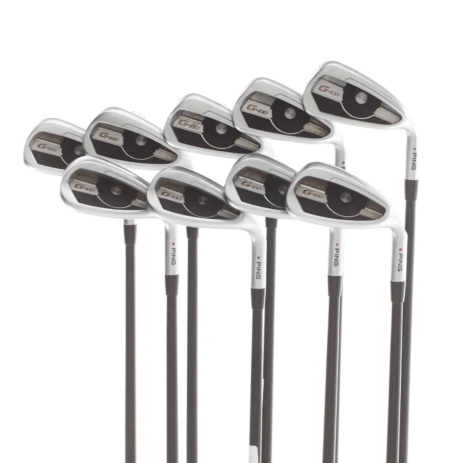 Ping G400 Graphite Mens Right Hand Irons 5-GW+SW+LW Red Dot 0.75* Flat Regular - Alta CB