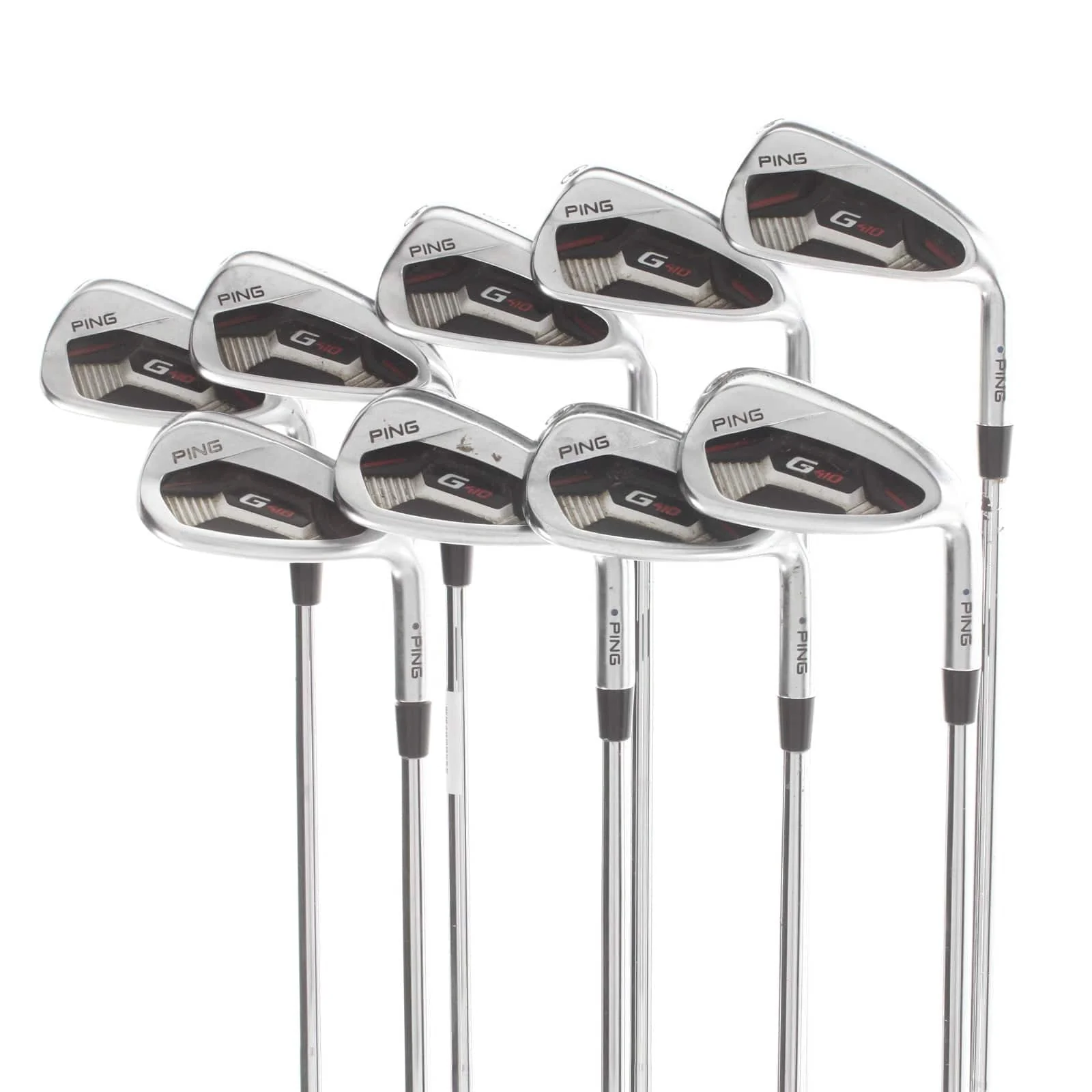 Ping G410 Steel Mens Right Hand Irons 4-UW+SW Blue Dot 1* Upright Stiff - Dynamic Gold 120
