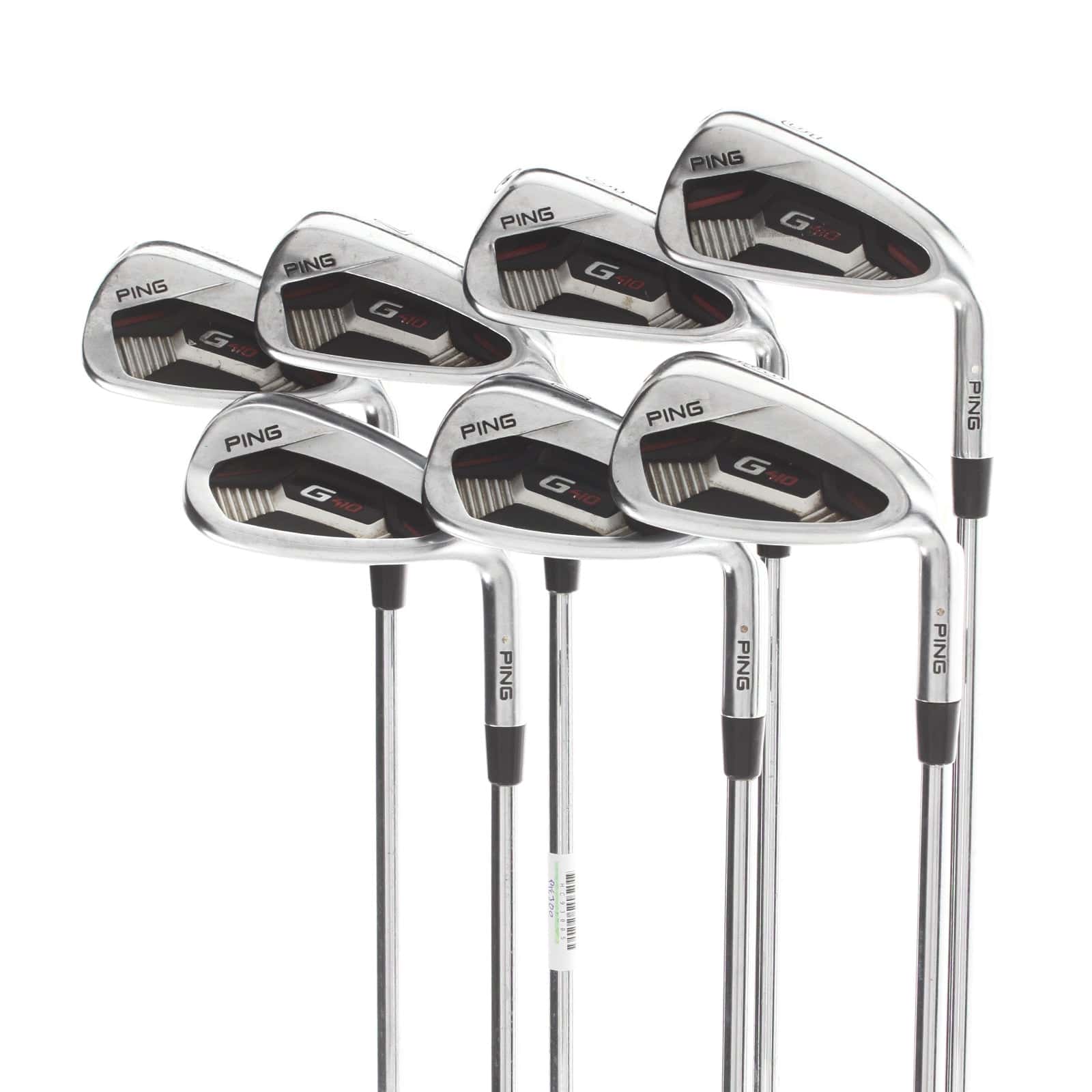 Ping G410 Steel Mens Right Hand Irons 5-SW White Dot 3* Upright Stiff - Ping AWT 2.0