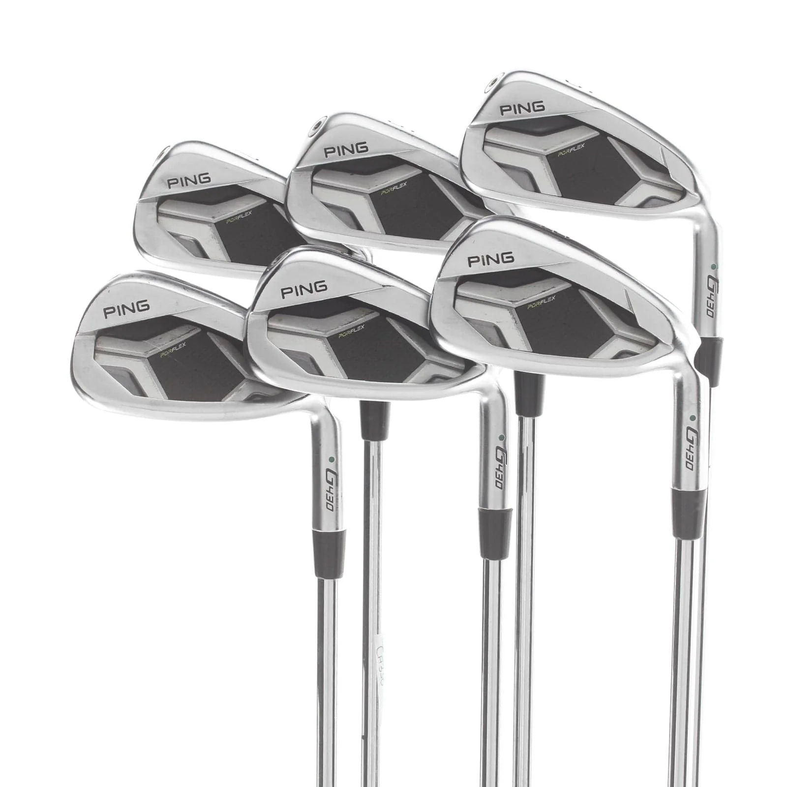 Ping G430 Steel Mens Right Hand Irons 5-PW Green Dot 2* Upright Extra Stiff - Ping AWT 2.0