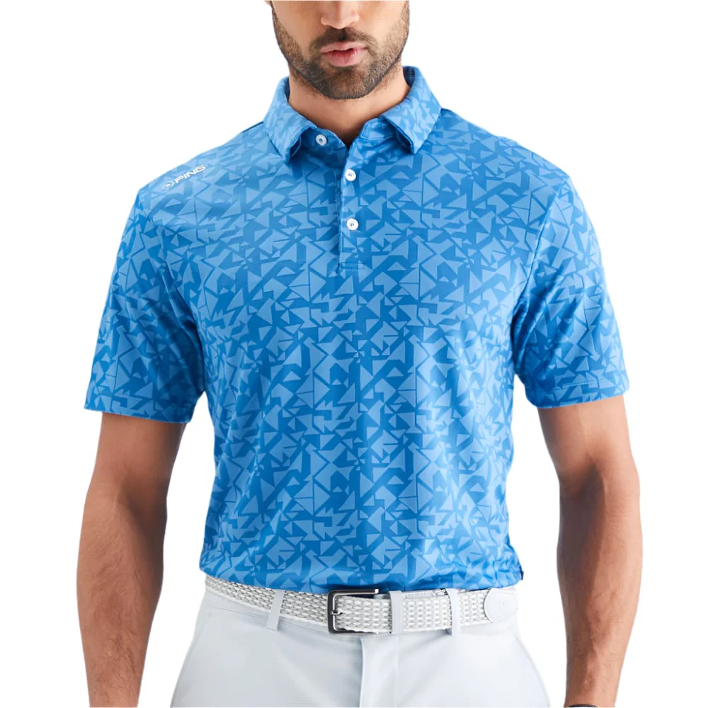 Ping Geo-Camo Polo Shirt - Tidal Blue - Image 3