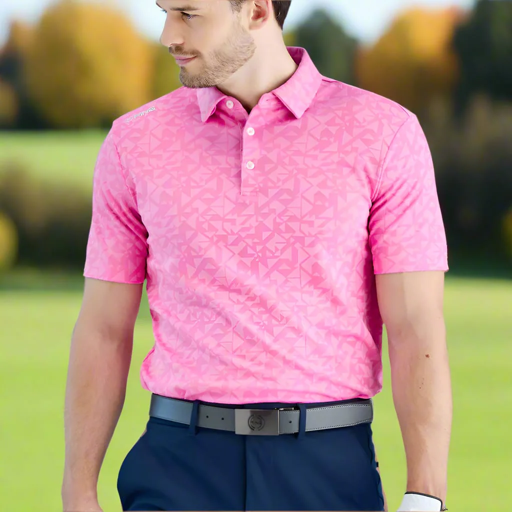 Ping Geo-Camo Polo Shirt - Ultra Pink - Image 3