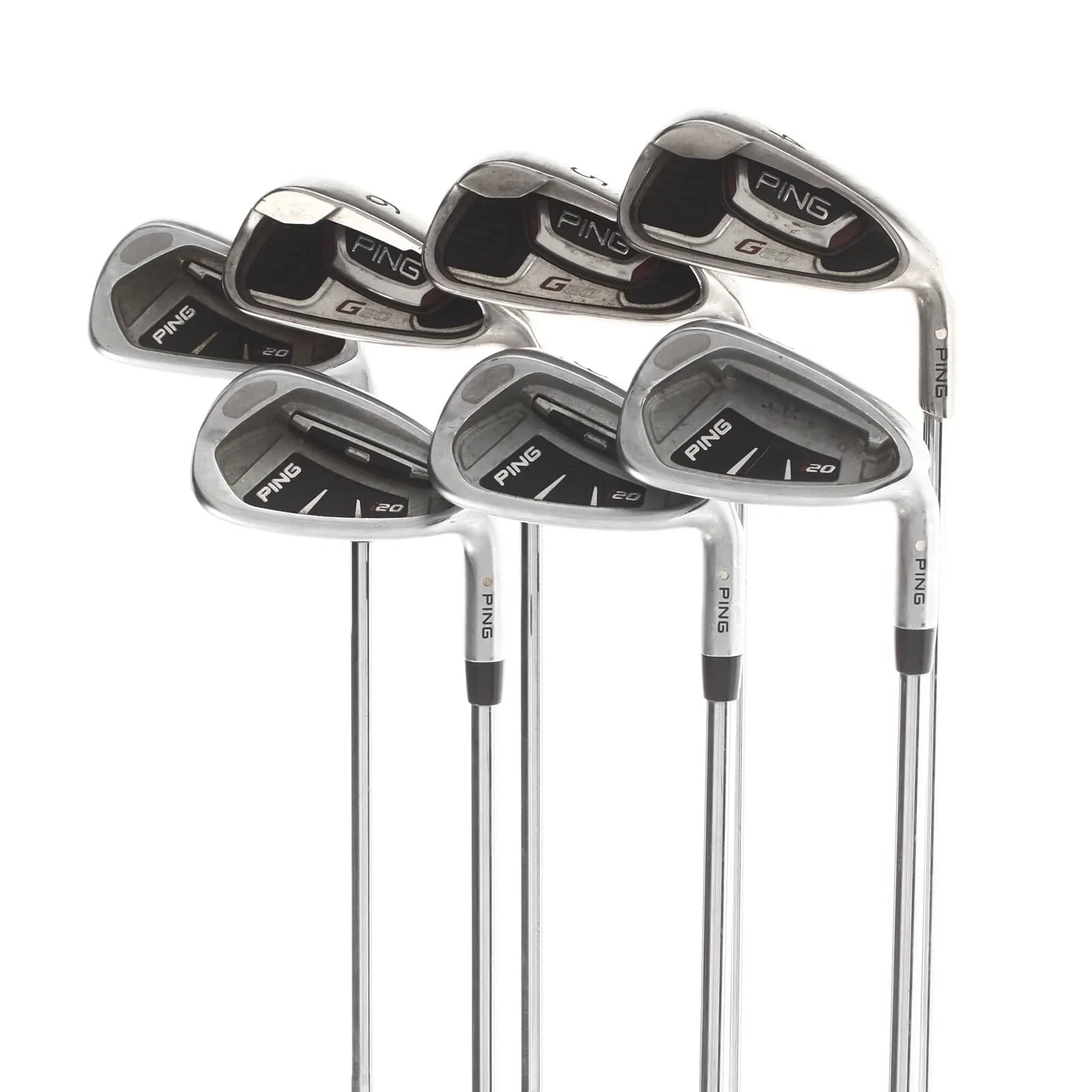 Ping i20 g20 Steel Mens Right Hand Irons 4-PW +0.5" White Dot 4* Upright Regular - CFS REG