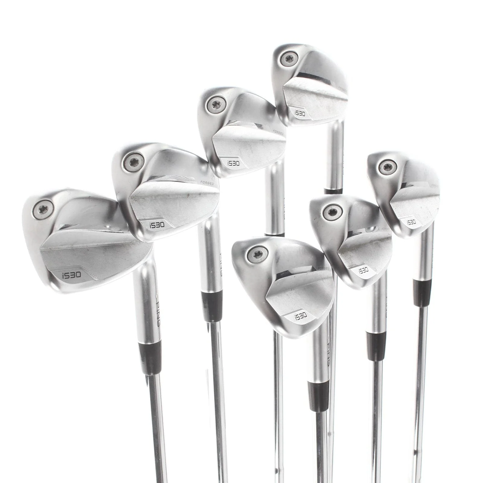 Ping i530 Steel Mens Right Hand Irons 5-UW White Dot 3* Upright Stiff - Dynamic Gold Mid 115 - Image 2