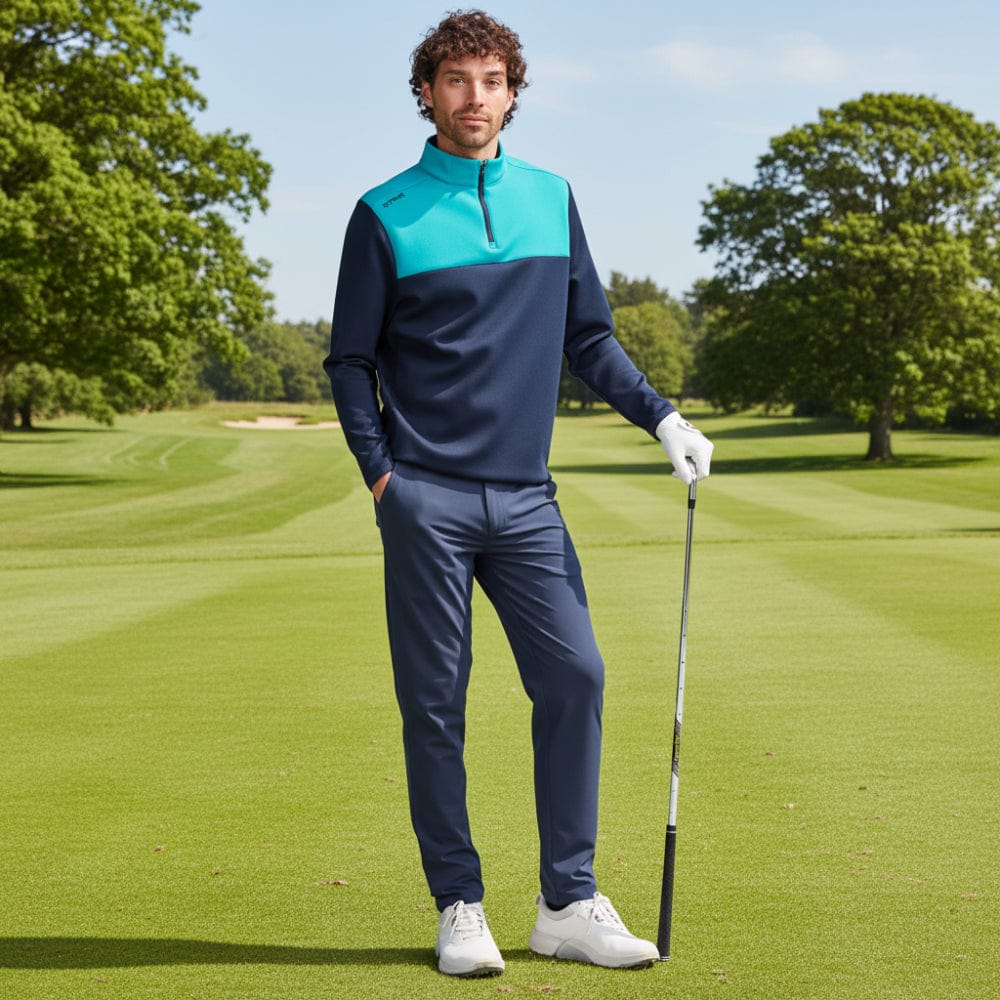 Ping Kinver 1/4 Zip Pullover - Navy/Turquoise - Image 4