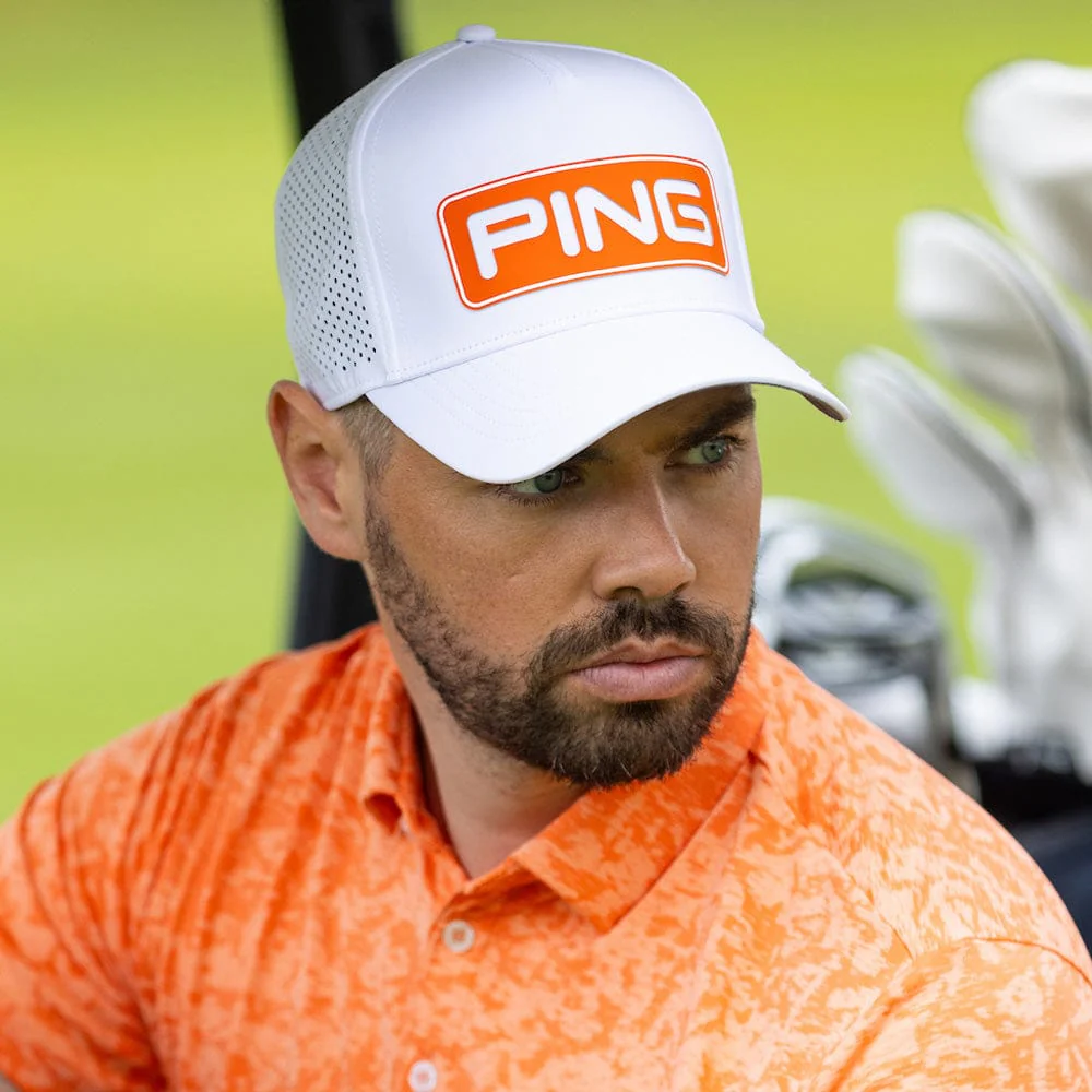 Ping Tour Vented Delta Cap - White/Tango - Image 3