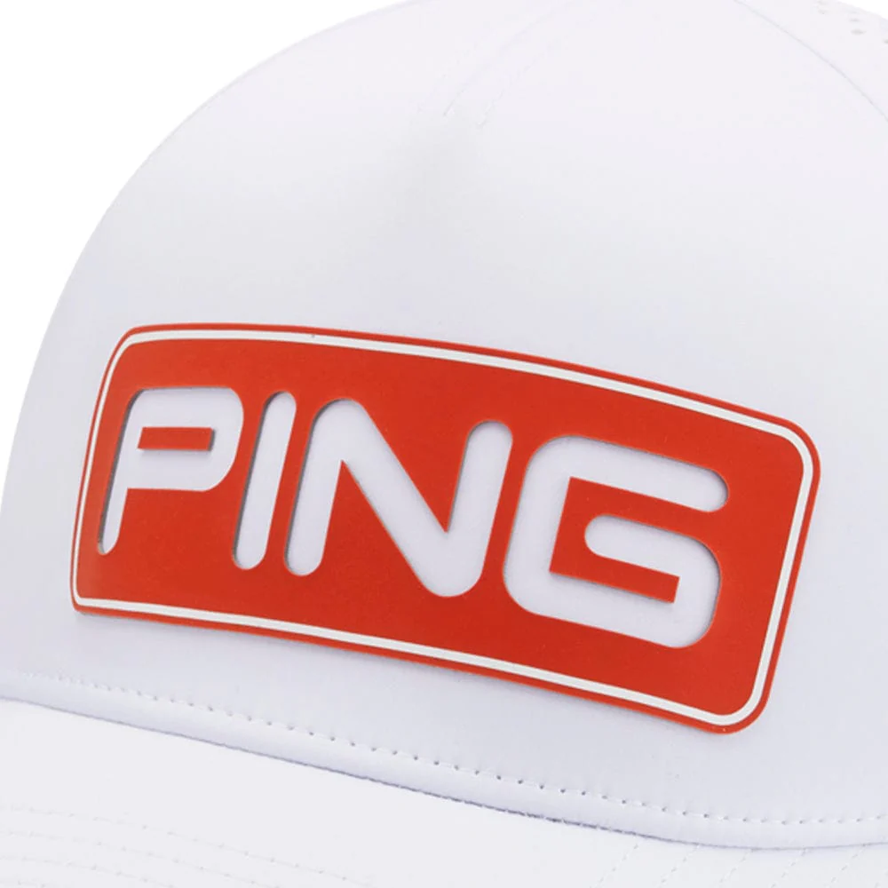 Ping Tour Vented Delta Cap - White/Tango - Image 5