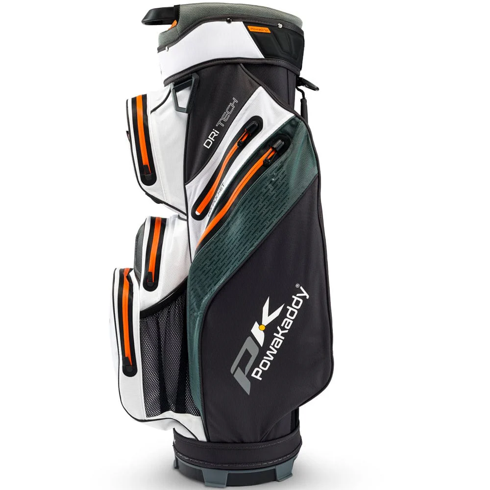PowaKaddy Dri-TECH Waterproof Cart Bag - Grey/White/Orange - Image 2