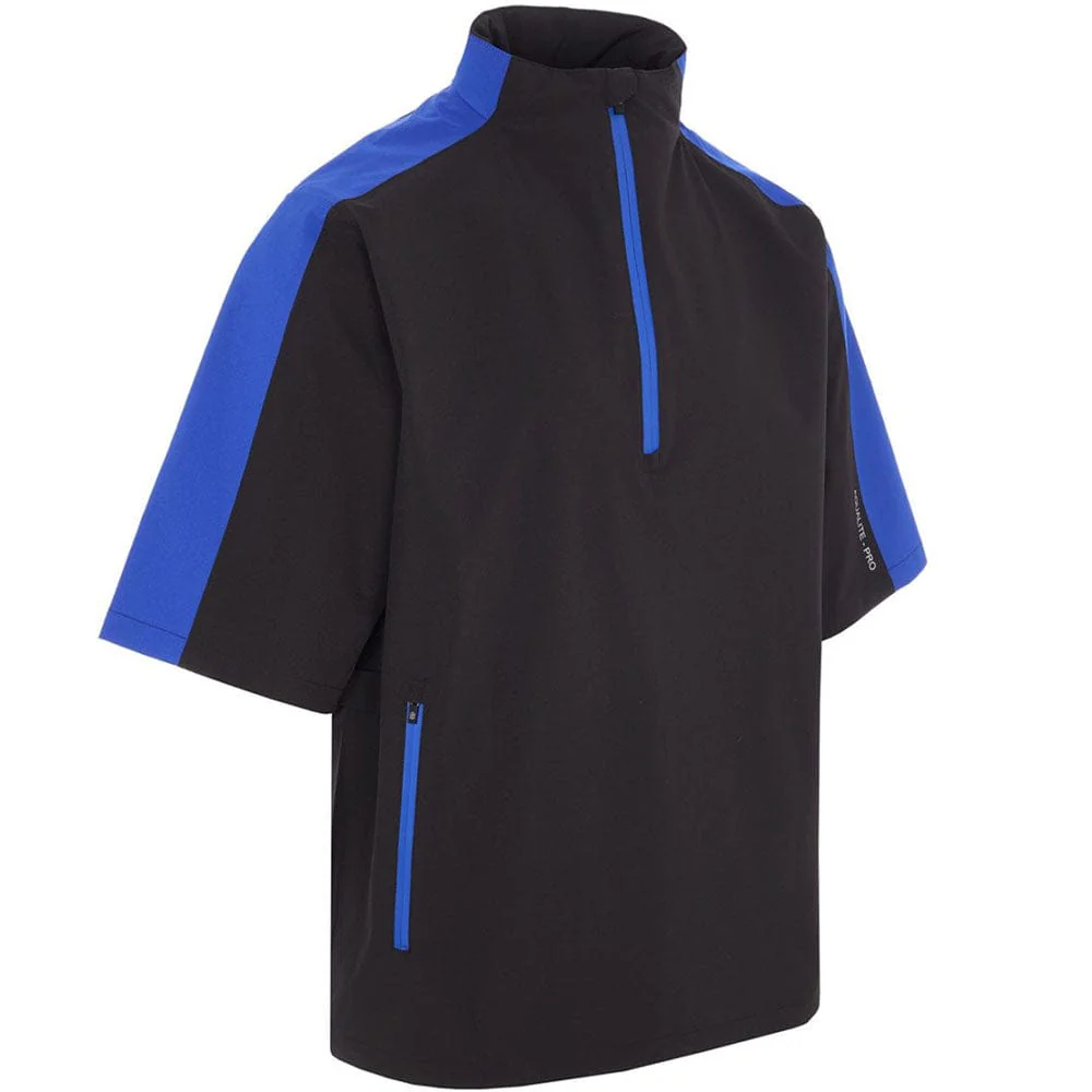 ProQuip Aqualite Pro 1/2 Sleeve Waterproof Rain Top - Black/Magnetic Blue