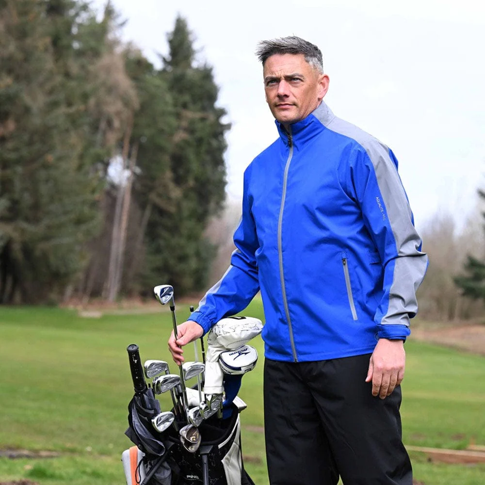ProQuip Aqualite Pro Rain Waterproof Jacket - Magnetic Blue/Grey - Image 4