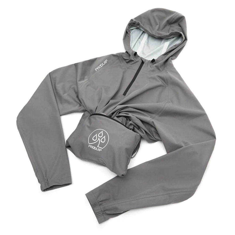 ProQuip ProPac Lite Hooded Packable Waterproof Jacket - Quiet Shade/Black - Image 3