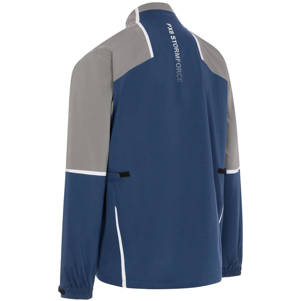 ProQuip Stormforce Pro PX8 Waterproof Suit - Blue/Grey + Black - Image 3